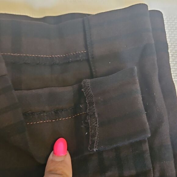 Suzy Sheir Black & Brown Plaid Pants - Picture 12 of 16